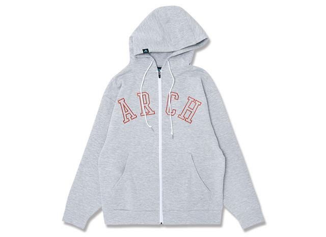 Arch college logo sweat zip parka  gray